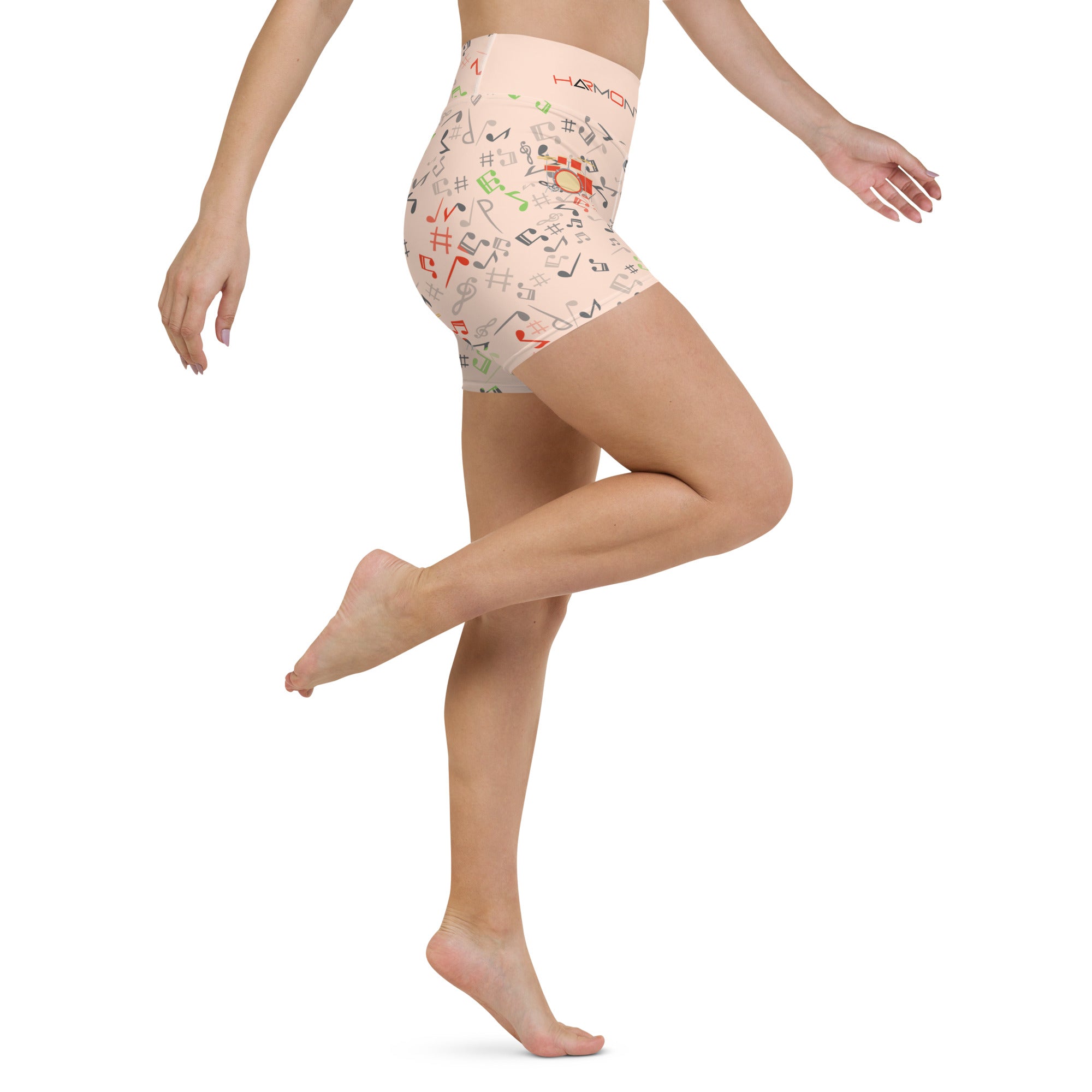 Music Lovers High Waist Yoga Shorts