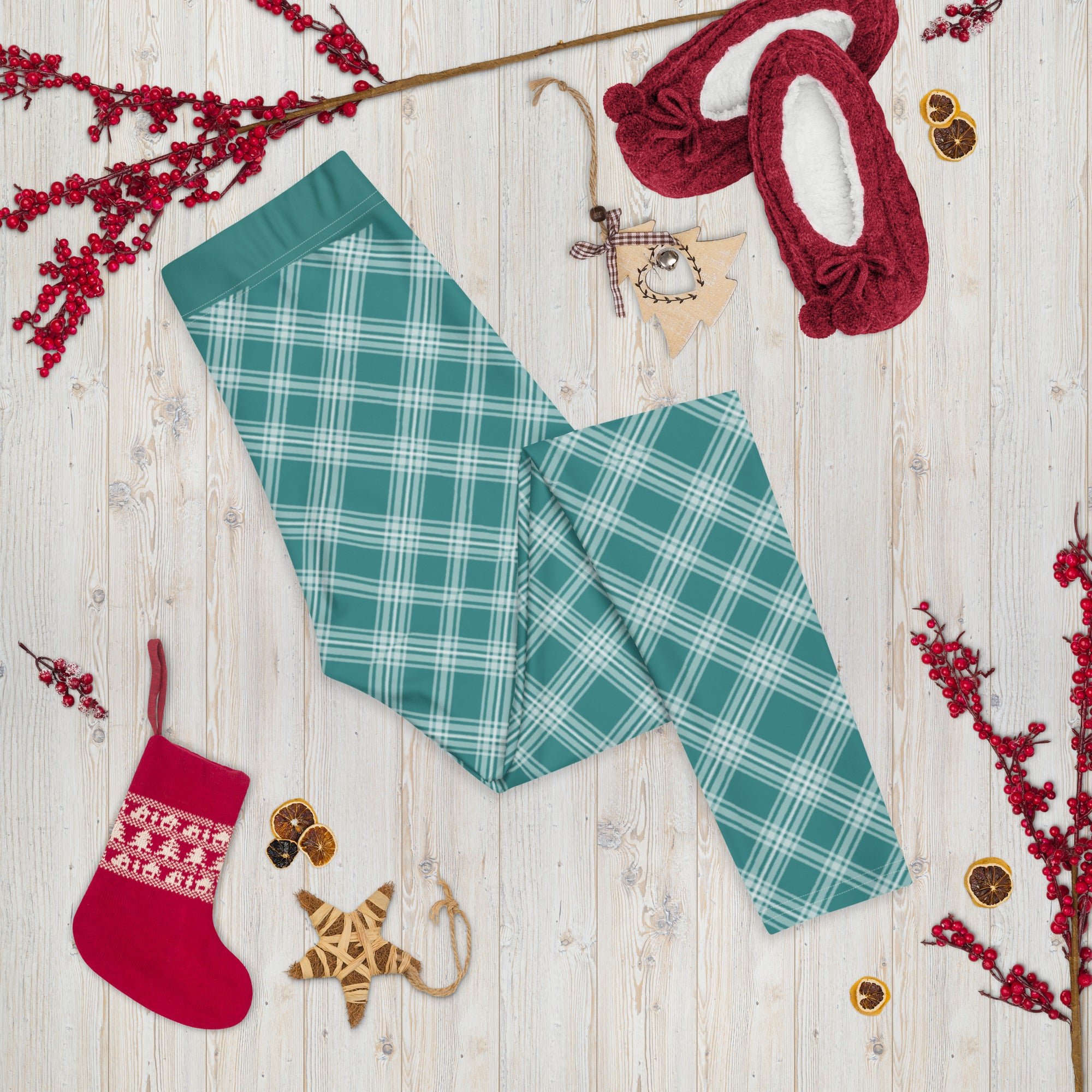 celadon-green-plaid-christmas-leggings