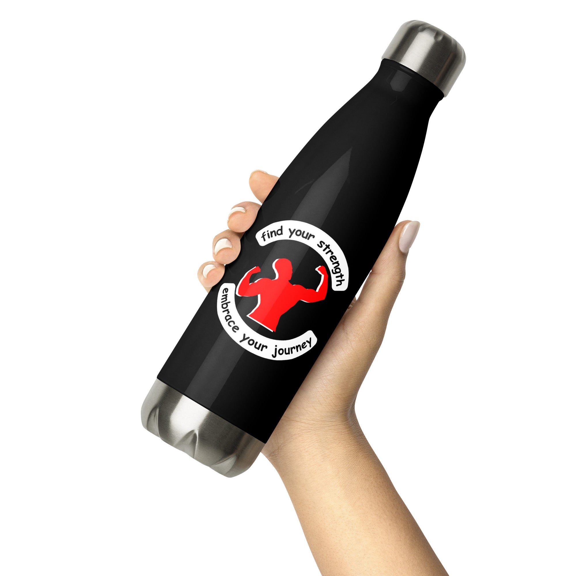 Black Stainless Steel Water Bottle - Find Your Strength