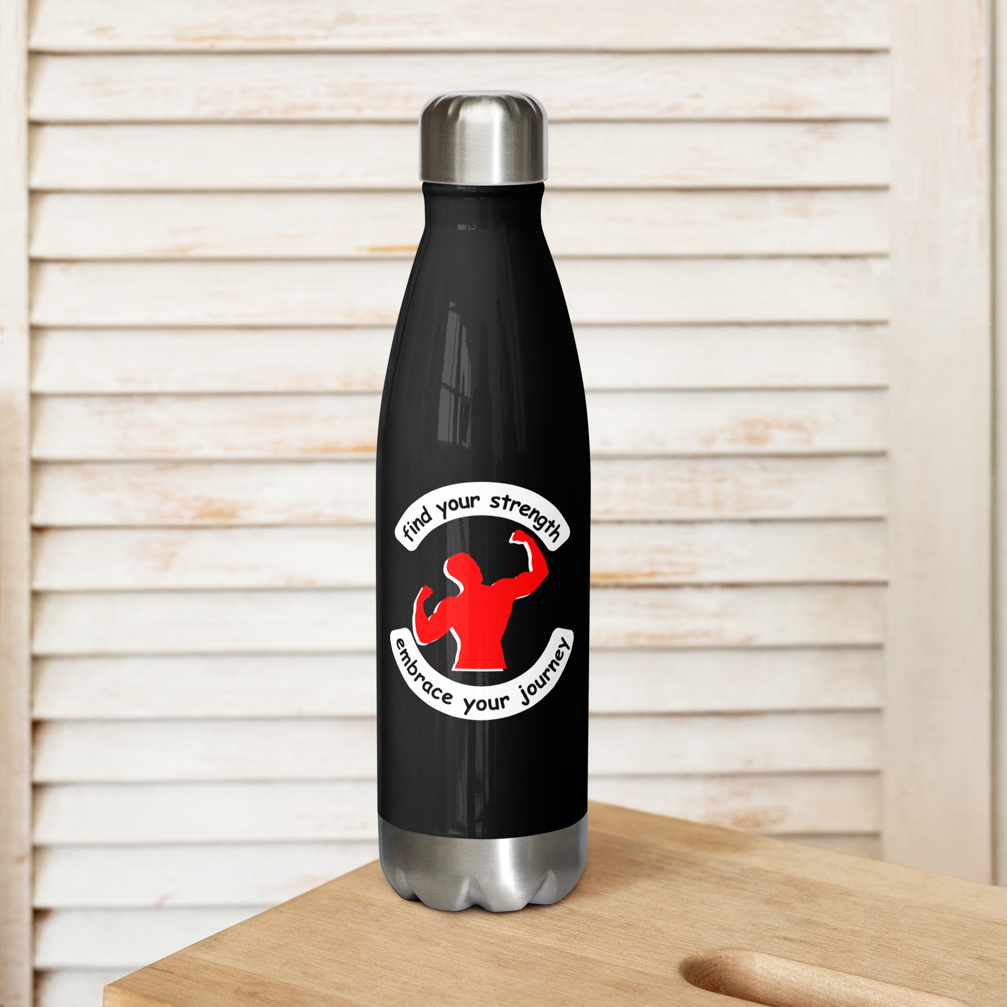 Black Stainless Steel Water Bottle - Find Your Strength