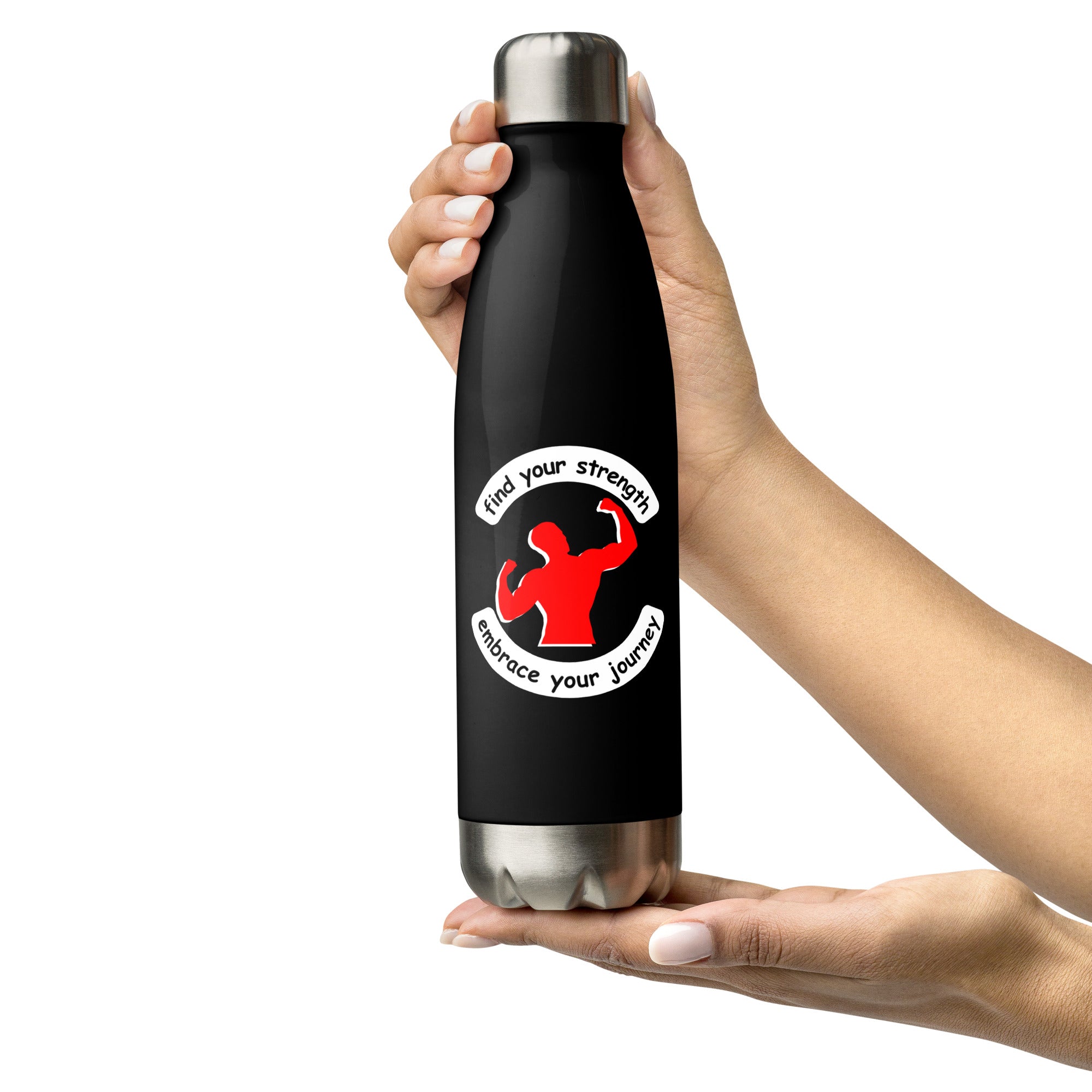 Black Stainless Steel Water Bottle - Find Your Strength