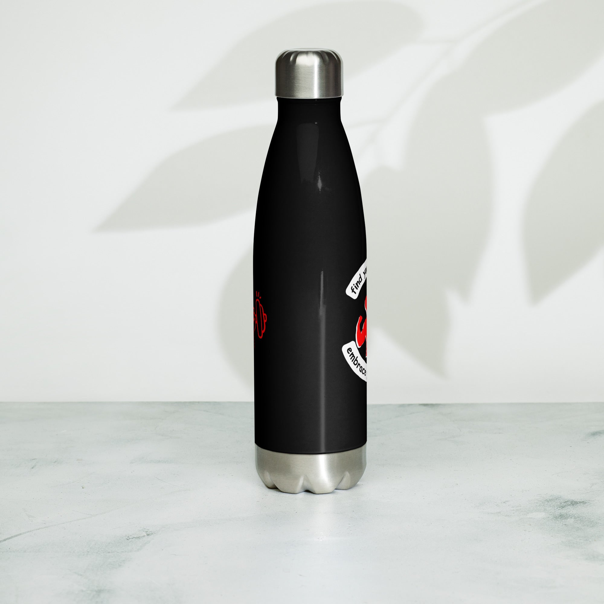 Black Stainless Steel Water Bottle - Find Your Strength