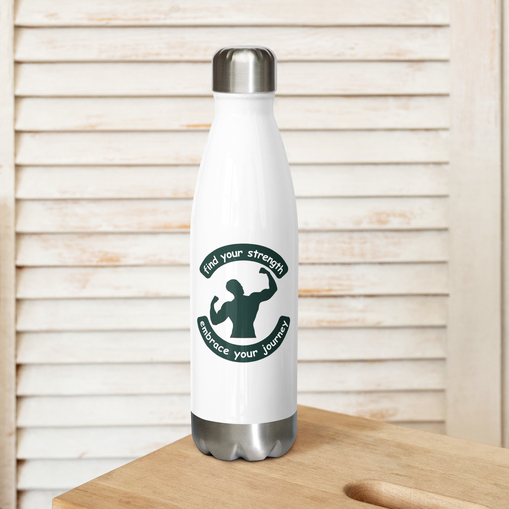 White Stainless Steel Water Bottle - Find Your Strength