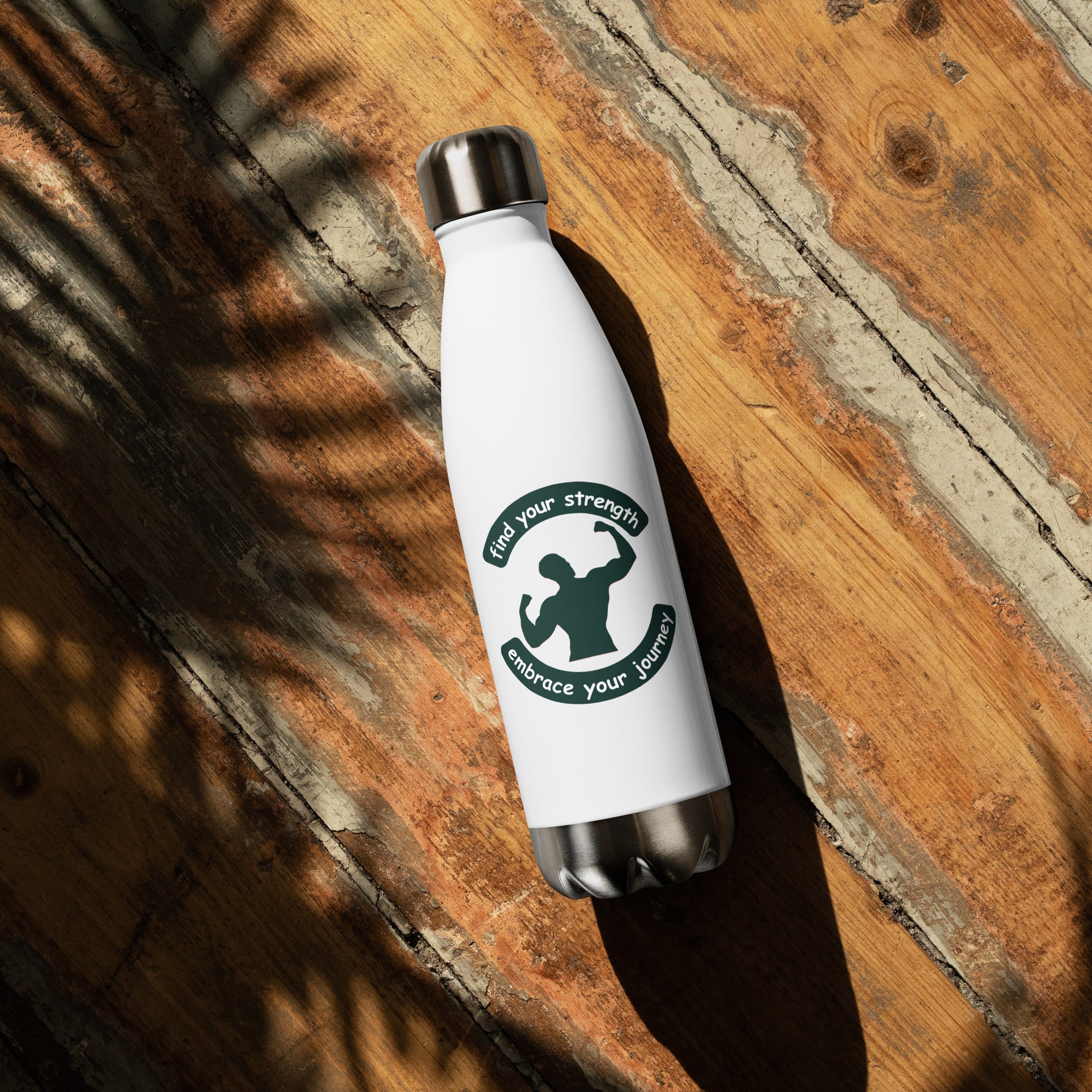 White Stainless Steel Water Bottle - Find Your Strength